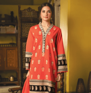 Unstitched 3 Piece Block Printed Embroidered Lawn Suit