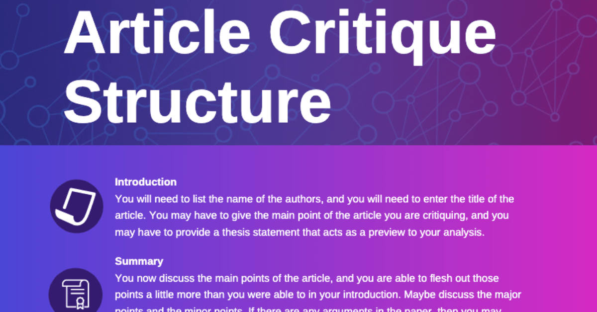 how to write an article review critique