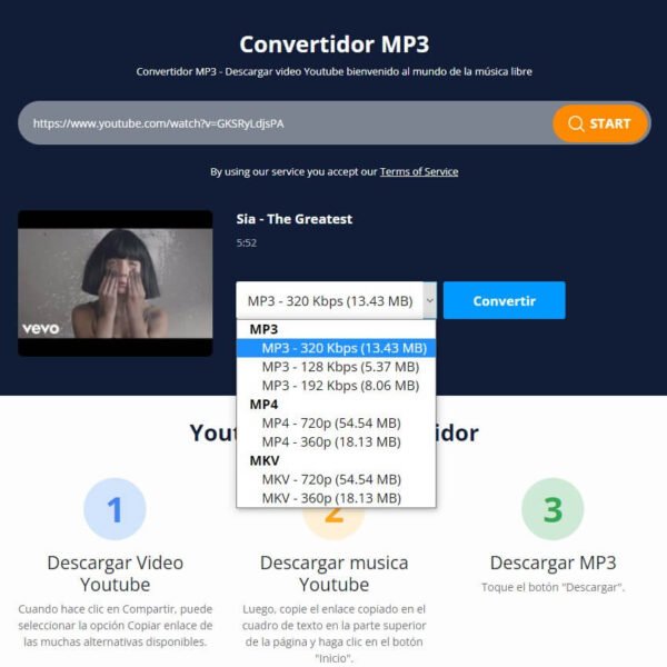 ConvertiMP3: Descargador de vídeo online y conversor de vídeo en formato MP4, MP3